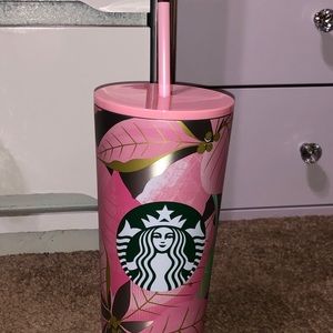 Starbucks poinsettia pink cup